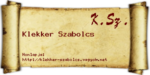 Klekker Szabolcs névjegykártya